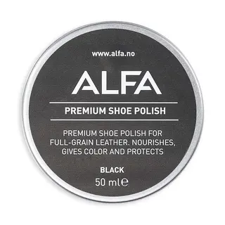 Alfa Shoe Care Polish Black Skokrem som pleier og beskytter