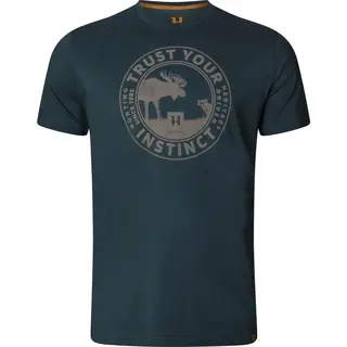 H&#228;rkila Moose S/S T-skjorte Dark Navy T-skjorte i bomull med trykk foran