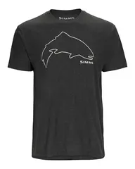 Simms Trout Outline T-Shirt Charcoal XXL Stilren t-skjorte for fiskeentusiaster