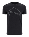 Simms Trout Outline T-Shirt Dark Gunmetal Heather L